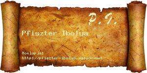 Pfiszter Ibolya névjegykártya